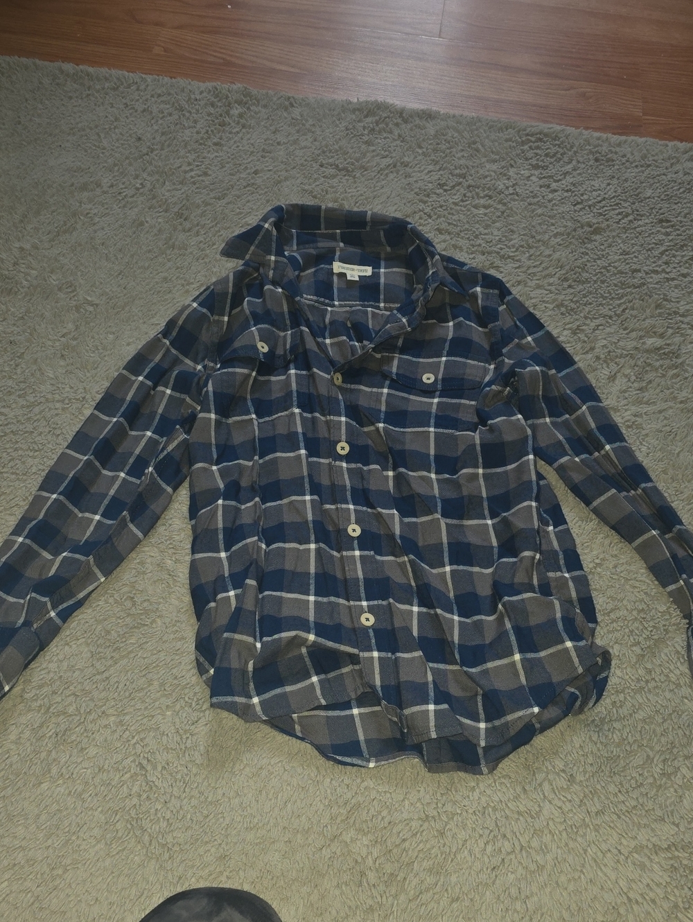 Tucker + Tate Navy and Gray Plaid Button-Down Shirt
